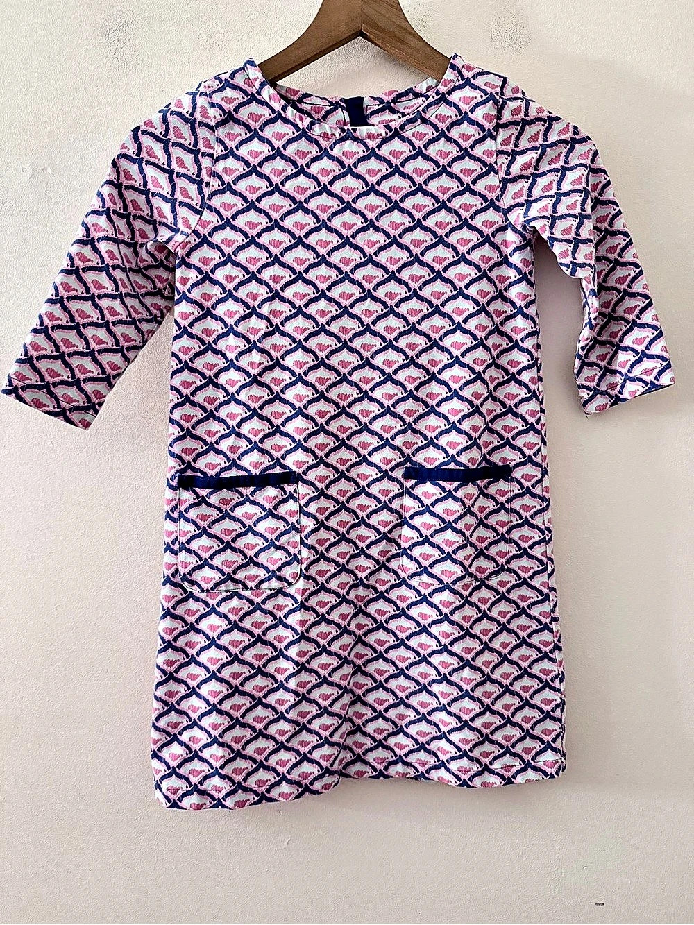 vineyard vines ponte Dress Girls Size S 7-8 Pink & Blue